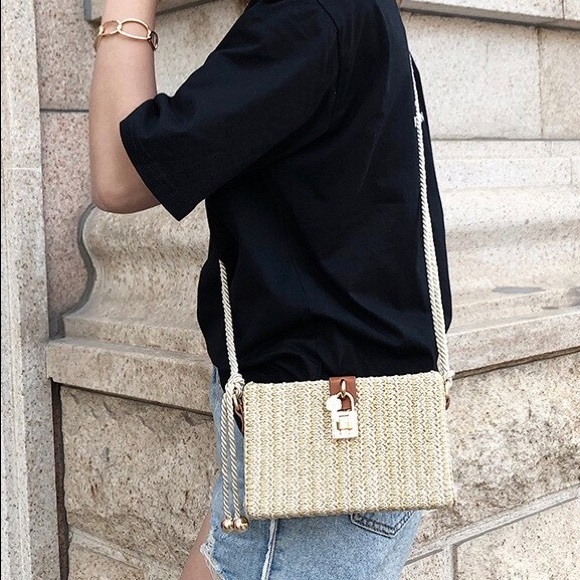 Meadow, Picnic Basket inspired Shoulder Bag BEIGE - Picture 2 of 9